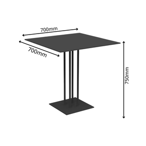Mesa de Centro Moderna de Metal Drake, Cuadrada, Negra, Base de Pedestal de Acero Sólido, Estilo Industrial, Superficie de Madera Resistente, Muebles para Sala de Estar - Product Image 2
