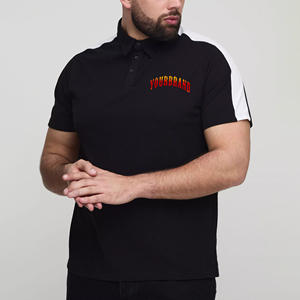 เสื้อโปโลผู้ชาย OEM ทรงหลวม สวมใส่สบายสำหรับฤดูร้อน ผ้าฝ้าย 100% พิมพ์ลายดิจิทัล โลโก้แบบกำหนดเอง ดีไซน์สีบล็อก - Product Image 1
