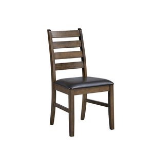 Set Damica di 2 Sedie da Pranzo Laterali in Pelle Sintetica Marrone e Noce - Product Image 3