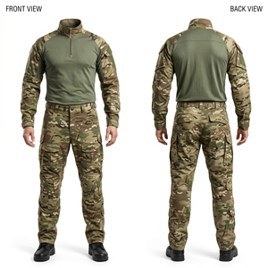 Uniforme tactique pour hommes, 245 GSM, polyester ripstop, coton, camouflage Multicam, panneaux renforcés, broderie personnalisée, impression - Product Image 2