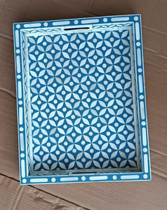 Plateau de service Art Déco en os incrusté fait main de qualité supérieure, ustensile de cuisine, décoration de table pour la maison, l'hôtel et le restaurant, articles très demandés - Product Image 6