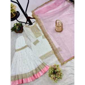 Ensemble haut-bas et dupatta fantaisie pour femmes, vêtements de soirée - Product Image 6