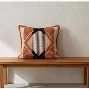 Hot Sale Geometric Tufted Throw <b>Pillow</b> Square Bohemian Style Orange Cream <b>Black</b> Textile Decorative Cushion at Wholesale Price - Product Image 6