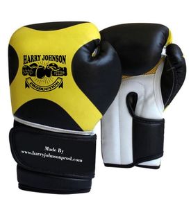 HARRY JOHNSON PRODUCTION Leather Boxing Gloves <b>White</b> Red Black <b>Lace</b>-Up Wrist Full Finger Adult Training Gear - Product Image 6