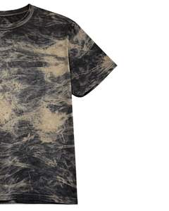T-shirt en coton personnalisé gris et noir marbré tie-dye, manches courtes, col rond, lavage vintage, décontracté pour homme, streetwear, été - Product Image 2