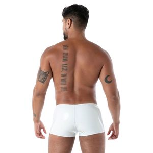 Slip en cuir respirant à taille haute et sans fond, en dentelle, effet seconde peau en latex, blanc, pour homme, style fetish, clubwear, sexy, dos ouvert - Product Image 4