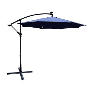 Ombrellone da Esterno a LED Solare da 3 Metri, Impermeabile, 8 Stecche, con Manovella e Base a Croce, per Patio e Giardino - Product Image 5