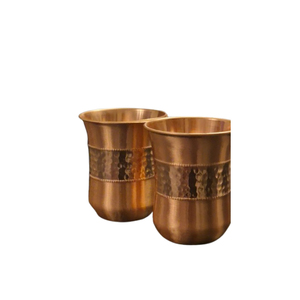 Juego de vasos de cobre puro al por mayor, vasos de cobre semidestallados hechos a mano para beneficios ayurvédicos para la salud, ecológicos - Product Image 3