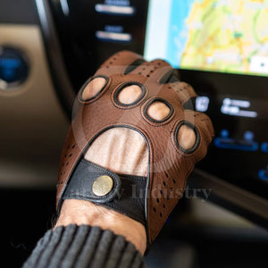 Guantes de Conducción de Cuero Vacuno Original, Suaves, de Alta Calidad, Personalizables, con Correa de Muñeca Ajustable, Antideslizantes, para Todas las Estaciones - Product Image 4