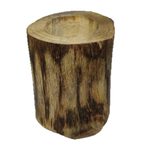 เชิงเทียนเทียนทีไลท์ไส้ขี้ผึ้งทำจากไม้ธรรมชาติทำด้วยมือปรับแต่งได้เสาเล็กๆโลหะวินเทจ - Product Image 1