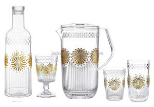 Copa de agua acrílica decorativa de margaritas doradas - Product Image 4