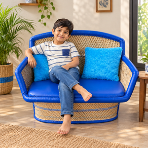 Canapé de jardin en rotin écologique de luxe, une place, fauteuil d'extérieur en osier, design moderne nordique style ferme, avec accoudoirs - Product Image 2