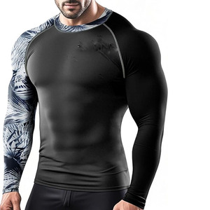 Camiseta Deportiva de Compresión Unisex al por Mayor, Spandex/Poliéster, Ligera, de Secado Rápido, Duradera, Transpirable, para Artes Marciales - Product Image 1