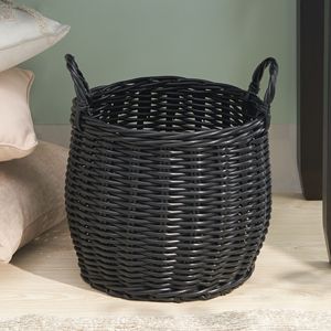 Cesto in vimini intrecciato in resina Lucius 13 \ "X 13 \" X 13 \ "nero per vestiti asciugamani giocattoli riviste di stoccaggio decorazione per la casa - Product Image 1