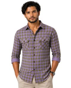 Lavender Dress Shirt for Men - Anti-Pilling Formal Wear