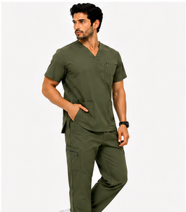 Ensemble de blouses médicales pour hommes tendance avec pantalon jogger, uniforme d'infirmier respirant en spandex, tenue de travail hospitalière, logo personnalisé, durable - Product Image 6