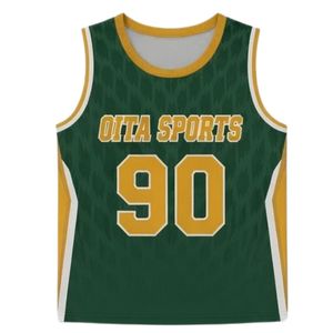 Unisex <b>Green</b> Gold Lacrosse Tank Jersey Polyester Lightweight Sportswear Team Uniform Match Training Performance Wear - Product Image 1