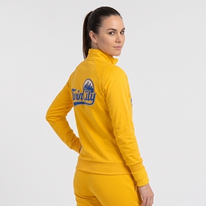 Ensemble de survêtement en molleton jaune personnalisé pour femme, sweat-shirt à col haut et fermeture éclair intégrale, pantalon de jogging à taille élastique, tenue de sport deux pièces - Product Image 3