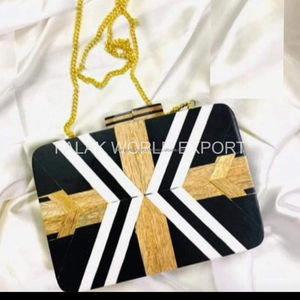 Pochette de Soirée d'Été Personnalisée en Cuir PU Faite à la Main, Ornée de Diamants et de Boutons, Doublure PVC, Artisanat en Résine, Style Vintage de Luxe - Product Image 4