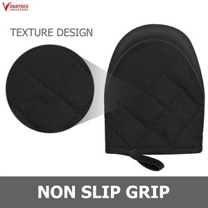 Gants mitaines en cuir de vachette pleine fleur de qualité supérieure, anti-vibration, antidérapants, avec poignet élastique, pour la sécurité au four, lisses - Product Image 4