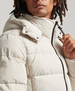 Men's Puffer Jacket Winter Warm Thick Polyester Windproof Casual <b>Covered</b> <b>Button</b> Closure Solid Color Regular Fit Front High - Product Image 4