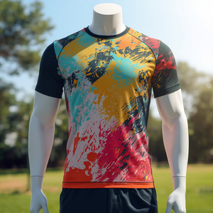 เสื้อยืดผู้ชายผ้าฝ้ายแห้งเร็ว ระบายอากาศได้ดี แขนสั้น สำหรับออกกำลังกาย พร้อมบริการ OEM ODM ปรับแต่งได้ - Product Image 2