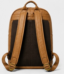 Black Genuine Leather Vintage Mens Business Travel Laptop <b>Backpack</b> <b>Waterproof</b> Anti-Theft Winter Polyester Zipper Portable - Product Image 2