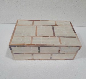 Handcrafted Mother of Pearl Decorative Storage Box with Lid, Luxury Shell Mosaic Keepsake Jewelry Organizer Box Made in Vietnam - Product Image 1