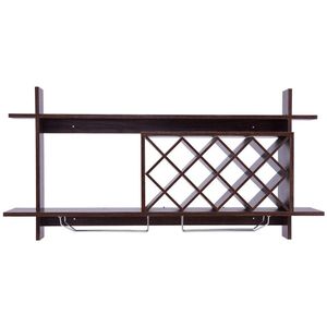 Portabottiglie da parete con supporto in vetro e mensola - Product Image 2