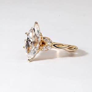 Classic Style 2.23CT Marquise Cut Lab Grown Diamond Ring Women Lab Grown 10K 14K 18K Solid Gold Vintage Style Party Promise <b>Gift</b> - Product Image 2