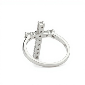 Wholesale Lab <b>Diamond</b> <b>Ring</b> 14K 18K Solid Gold Minimalist <b>Ring</b> Lab Grown <b>Diamond</b> Elegant IGI Certified Cross <b>Ring</b> Fashion <b>Ring</b> - Product Image 2