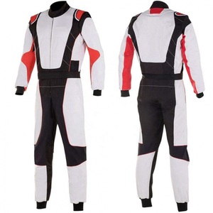 Men's Full Sleeve Motorcycle Racing Suit White Black <b>Red</b> Blocked Lightweight Breathable Flame-Retardant Quick Dry All Seasons - Product Image 2