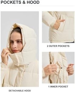 Chaqueta de Invierno Impermeable para Mujer, Acolchada, con Capucha, Gruesa, Resistente al Viento, Cálida, Color Crema, Ropa de Invierno para Mujer, OEM - Product Image 4