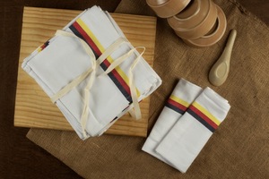 ผ้าเช็ดครัวทรงสี่เหลี่ยม ผลิตจากผ้าฝ้าย 100% เป็นมิตรกับสิ่งแวดล้อม ทอลายทาง ซักเครื่องได้ แห้งเร็ว ผลิตที่ทัมมิลนาฏูด - Product Image 4