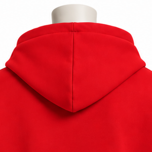 Custom Red Double Layer <b>Hoodie</b> Vintage Oversized <b>Short</b> <b>Sleeve</b> Overlay Long <b>Sleeve</b> Pullover Casual Streetwear Hooded Sweatshirt - Product Image 4