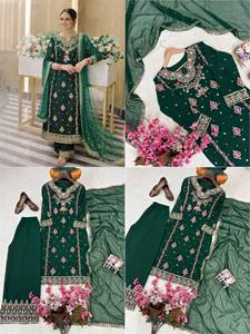 Ensemble Salwar Kameez brodé ethnique le plus vendu – Tenue de soirée décontractée, infroissable et extensible – Vente en gros, prêt-à-porter - Product Image 3