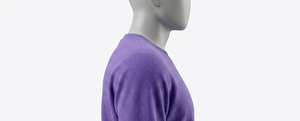 Sweat-shirt à col rond pour homme, couleur unie, coupe classique, tricoté, style décontracté, violet - Product Image 6