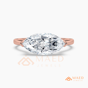 Rose Gold Marquise Moissanite <b>Solitaire</b> <b>Ring</b> moissanite Diamond Bridal Jewelry Women USA Anniversary - Product Image 5