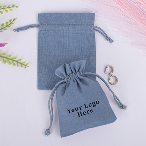 Handmade Cotton Small Drawstring Pouch Custom Logo Printing Jewelry Watch Eyewear <b>Packaging</b> <b>Bag</b> - Product Image 6