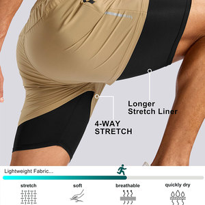 Shorts de sport 2-en-1 à coutures plates pour minimiser les irritations, améliore la durabilité, finition lisse, confort accru, séchage rapide - Product Image 4