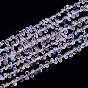 Bracelet-collier en pierre de lune arc-en-ciel naturelle de qualité supérieure, fait main, facetté, forme poire, pierre précieuse blanche, 8 pouces, pour la fabrication de bijoux - Product Image 3