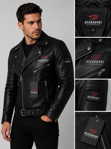 Chaqueta de cuero clásica para hombre, de primera calidad y duradera, diseñada para hombres modernos que buscan comodidad, calidez y un estilo sofisticado para el día a día. - Product Image 1