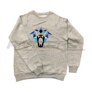 Sudadera de Cuello Redondo, Color Gris Jaspeado, Felpa de Algodón, Corte Raglán, Estampado Gráfico Personalizado, Unisex, Moda Casual, Sudadera para Otoño - Product Image 1