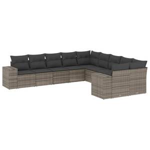 Grand ensemble de canapés de jardin modulaires en rotin PE gris, collection de meubles d'extérieur haut de gamme - Product Image 2