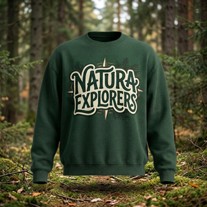 เสื้อสเวตเชิ้ตคอกลม Natura Explorers ทรงปกติสำหรับผู้ชาย ผ้าฝ้ายถัก สวมใส่สบายๆ สำหรับฤดูใบไม้ร่วง พิมพ์ลายด้านหน้า เป็นมิตรกับสิ่งแวดล้อม - Product Image 5