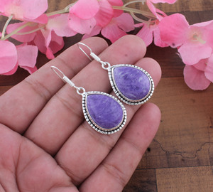 Wholesale Vintage Blue Lace Agate Gold Plated 925 <b>Sterling</b> <b>Silver</b> Drop Earrings High Quality Wedding Anniversary Engagement Gift - Product Image 2