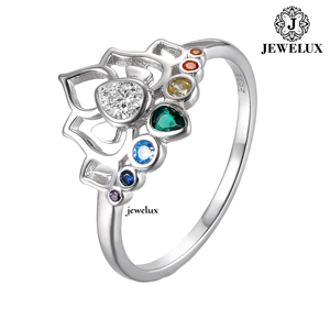 JEWELUX แหวนเงิน 925 รูปดอกไม้สำหรับผู้หญิง ประดับเพชรและพลอย ดีไซน์โรแมนติก สวมใส่ได้ทุกวัน - Product Image 5