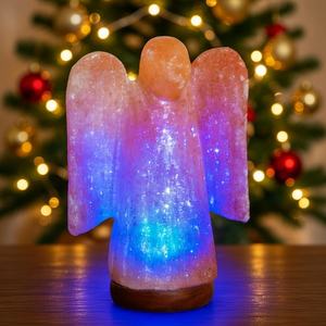 Lámpara de Sal Rosa del Himalaya Natural, Figura de Ángel Hecha a Mano, Luz Nocturna Purificadora de Aire, Energía Curativa, Decoración para el Hogar y Spa - Product Image 2