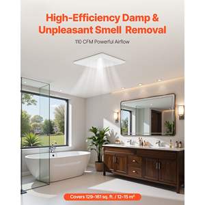 Ventilador de Extracción para Baño Premium de 110 CFM, Motor Silencioso de 1.5 Sones, Interfaz de Conducto de 4 Pulgadas para Ventilación del Hogar, Lavandería y Almacenamiento - Product Image 2