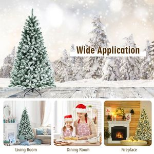 Albero di Natale Artificiale Pre-Illuminato 6/7 Piedi con Effetto Neve e Supporto in Metallo - Product Image 3